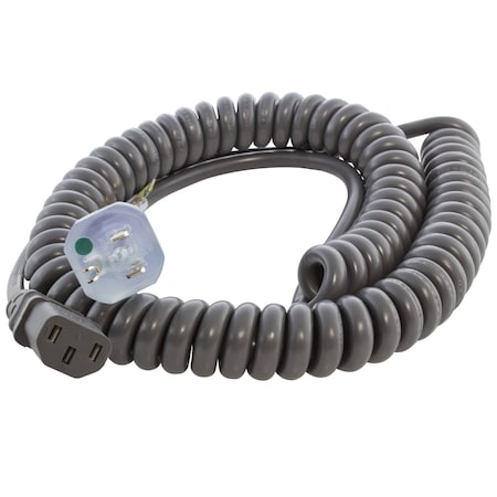 Ac Works Up to 10ft 10A 18/3 Coiled Medical Grade Power Cord with C13 Connector MDC515C13-V1